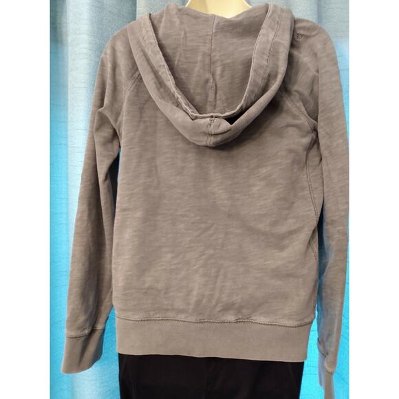 J. Crew 4-Button Pullover Washed Jersey Hoodie, Size M Gray - Picture 3 of 5